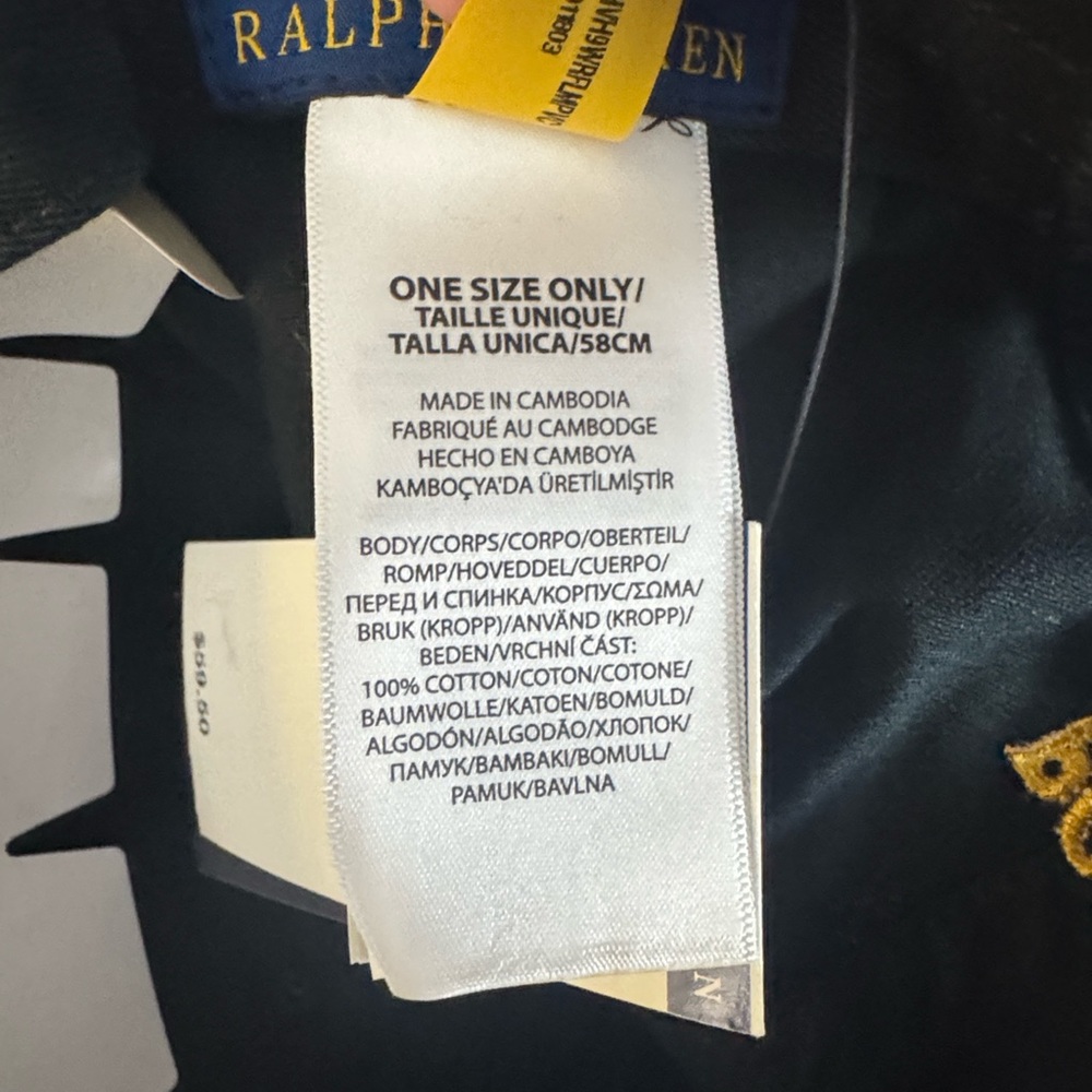 NWT Polo Ralph Lauren Lunar New Year Triple Pony Twill Cap Black & Gold - Picture 8 of 9